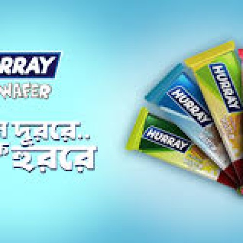 Hurray milk flavour wafer biscuit 5tk
